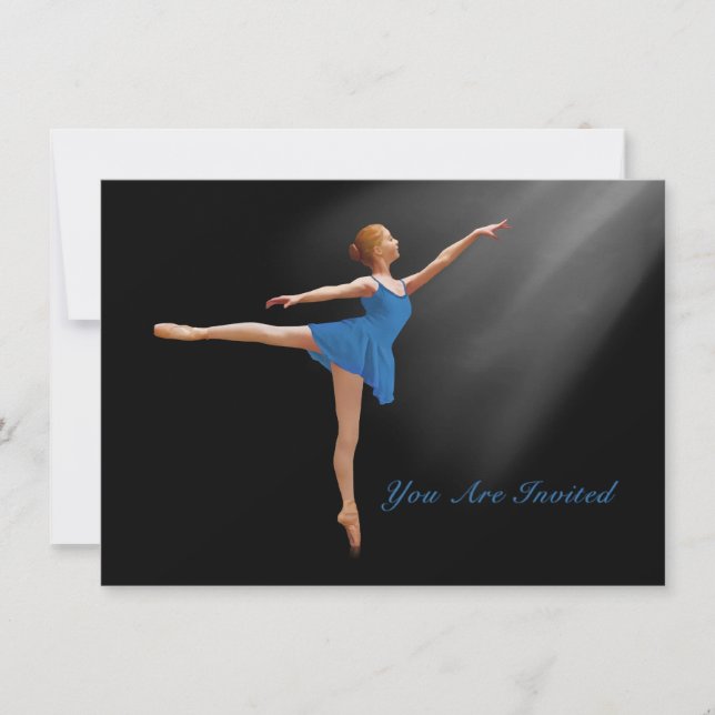 Invitation Invitation, Ballerina in Arabesque, sur mesure (Devant)