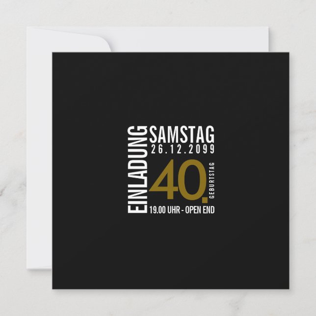 Invitation Invitation/Carte d'invitation 40ème anniversaire ( (Devant)