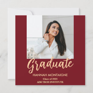 Invitation Invitation de graduation rouge classiqu