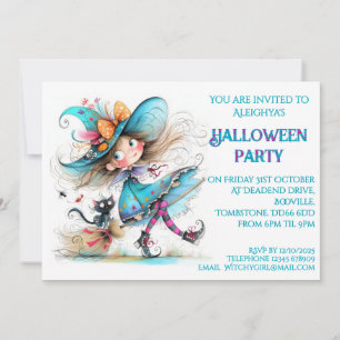 Invitation *Invitation de la fête d'Halloween sorcière