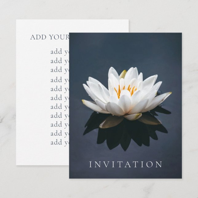 INVITATION INVITATION: DESIGNS LOTUS (Devant / Derrière)
