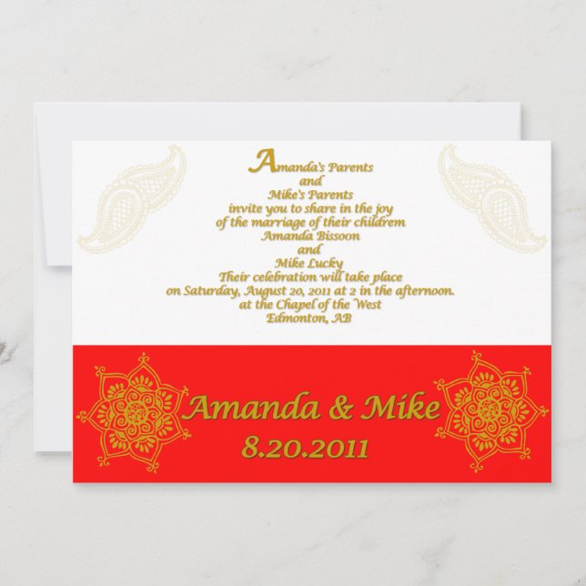 Invitation Invitation: Échantillon 1 (Devant)