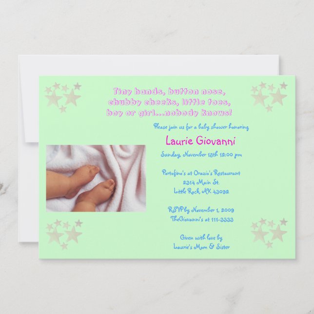 Invitation Invitation/Faire-part de Baby shower adorable (Devant)