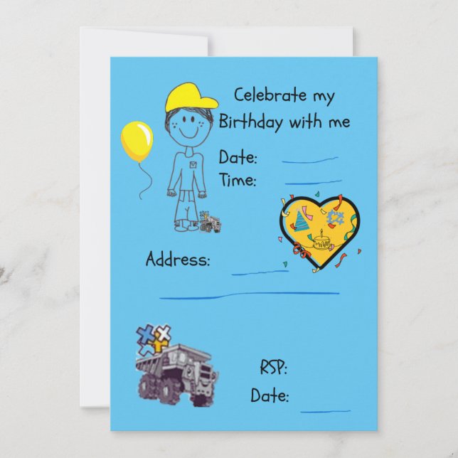 Invitation Invitation-FIFO Fils + Camion à benne (Devant)