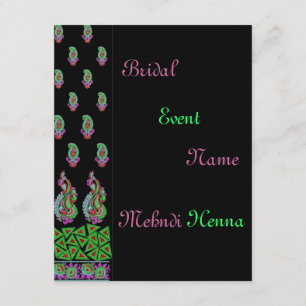Invitation Invitation*Indien*Mehndi*Vert*Noir