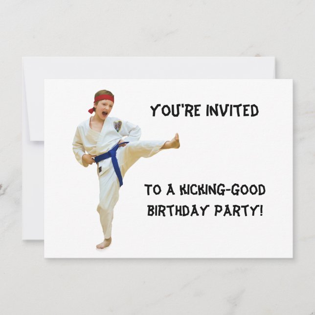 Invitation Invitation, karate Theme Birthday Party (Devant)