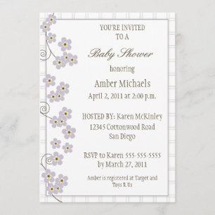 Invitation Invitation-lavande pour Baby shower toujours aimé