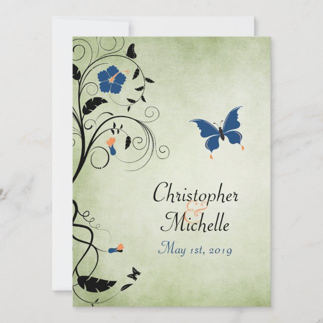 Invitation Invitation, réception et RSVP pour mariage aux pap (Devant)