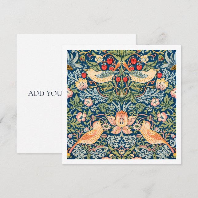 INVITATION INVITATION: WILLIAM MORRIS : STRAWBERRY THES (Devant / Derrière)