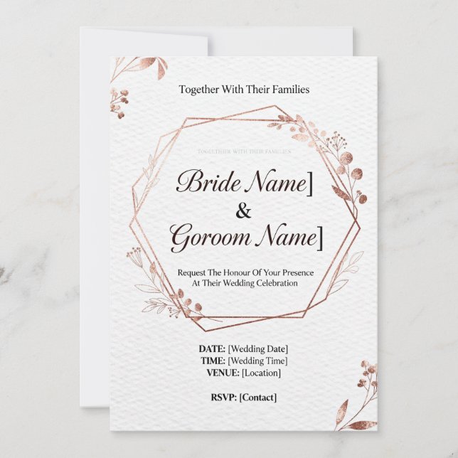 Invitation InvitationMariage Géométrique Moderne | Mi (Devant)