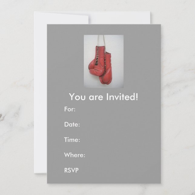 Invitation Invitations, gants de boxe (Devant)