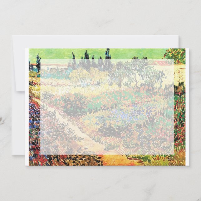 Invitation Invitations. Jardin fleuri avec chemin (Devant)