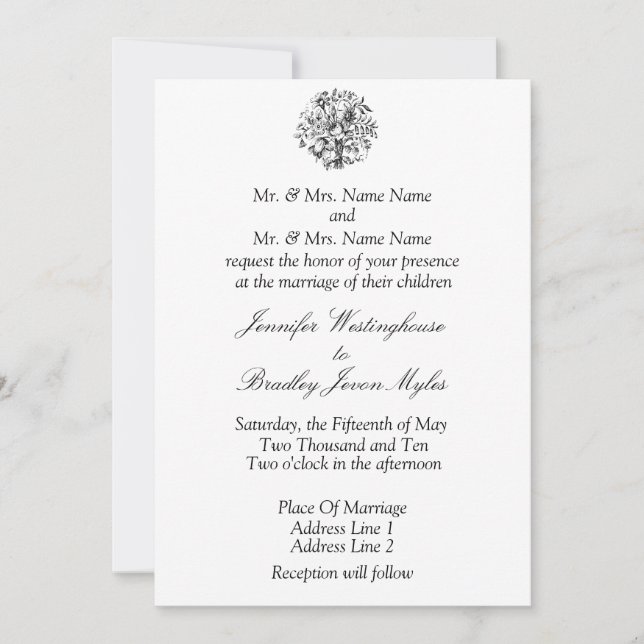 Invitation Invite de mariage (Devant)