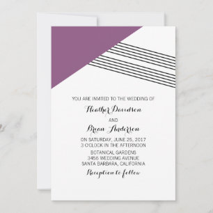 Invitation Invite de mariage de bande géométrique violet