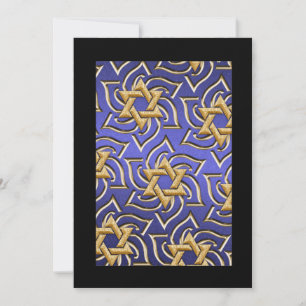 Invitation Invite Mitzvah Gold Star of David Blue