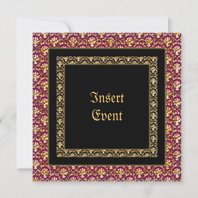 Invitation Invite plat elegant party customizable (Devant)
