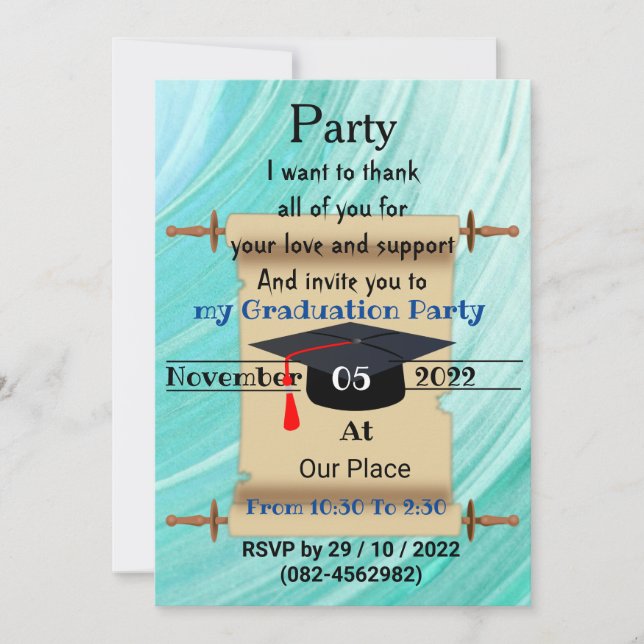 Invitation Inviter à une fête de diplômés  (Devant)