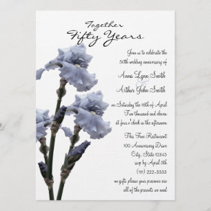 Invitation Iris Bleu Anniversaire