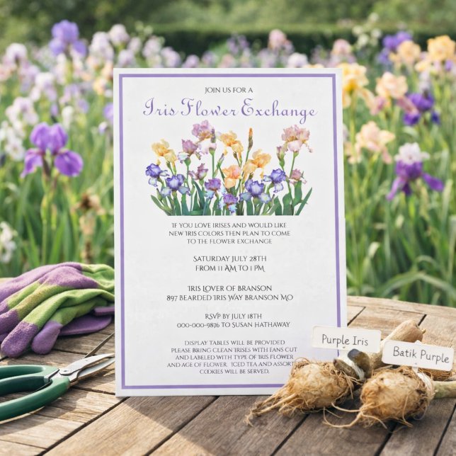 Invitation Iris en bulbes pour l'échange de fleurs  (Créateur téléchargé)