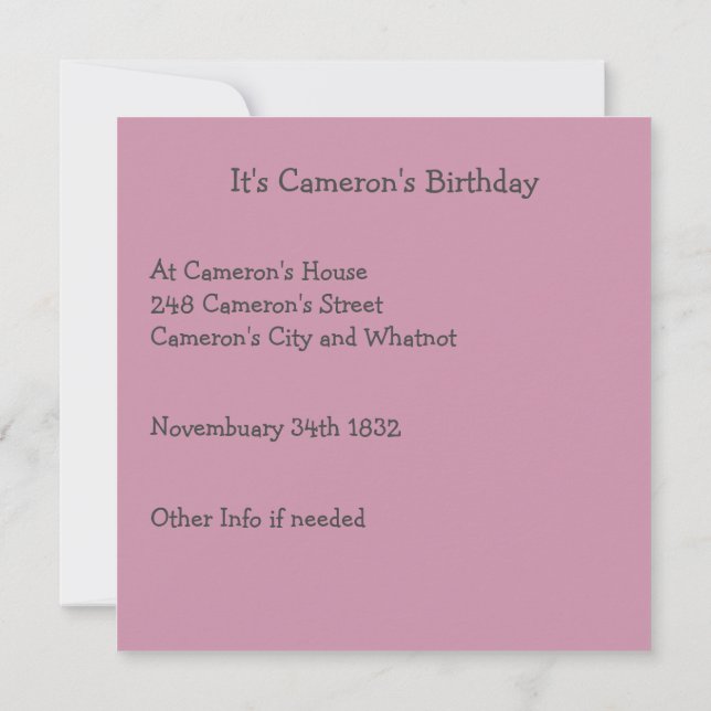 Invitation Iris - Fleur de Lis Fourniture de Fleurs Whimsical (Dos)