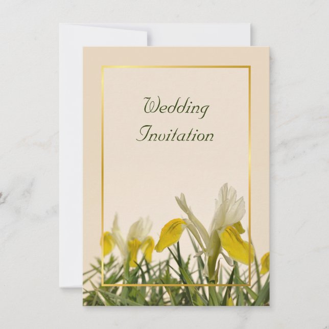 Invitation Iris jaunes et blancs (Devant)