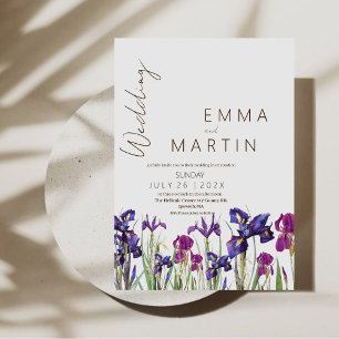 Invitation Iris Mariage Mariage de fleurs Rustique