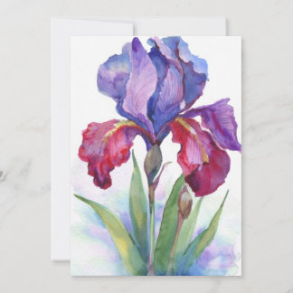 Invitation Iris violet et rouge