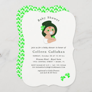 Invitation Irish Baby Leprechaun Lucky Shamrock Baby shower