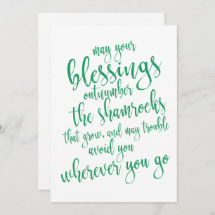 Invitation Irish Blessing St Patrick's Day Party