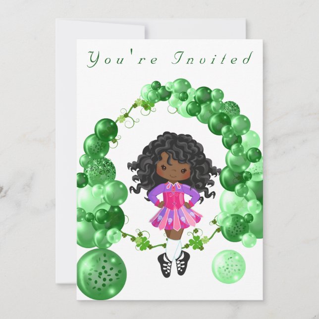 Invitation Irish Dance Green Balloc Arch fête d'anniversaire (Devant)
