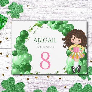 Invitation Irish Dance Green Balloc Arch fête d'anniversaire