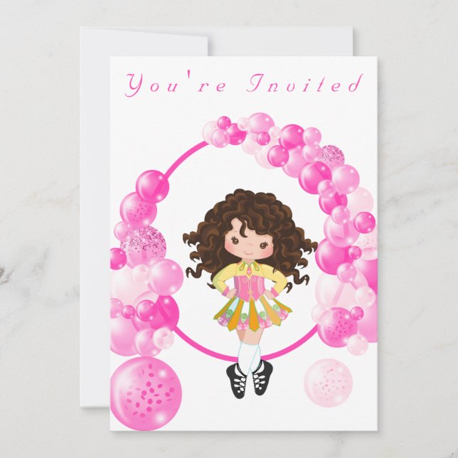 Invitation Irish Dance Pink Balloon Arch fête d'anniversaire (Devant)