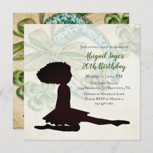 Invitation Irish Dancer, Shamrock et Horseshoe Birthday Invi