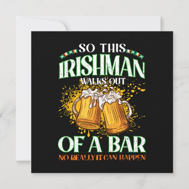 Invitation Irishman Boire de la bière Saint Patrick's Day (Devant)