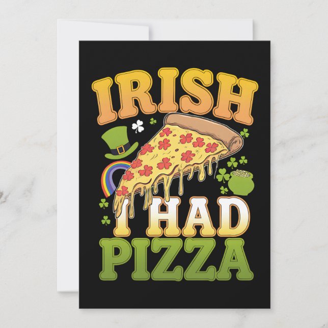 Invitation Irlandais J'avais de la Pizza Drôle de la Saint-Pa (Devant)