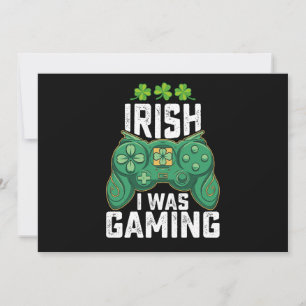 Invitation Irlandais Je Jouais Jeux Gamer St Patrick's Day