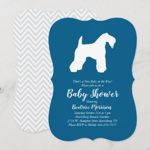 Invitation Irlandais Kerry Blue Terrier Chien Baby shower Blu