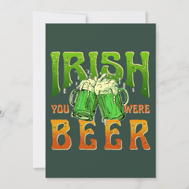 INVITATION IRLANDAIS VOUS ÉTIEZ BIÈRE DRÔLE DE BOIRE IRLANDE (Devant)
