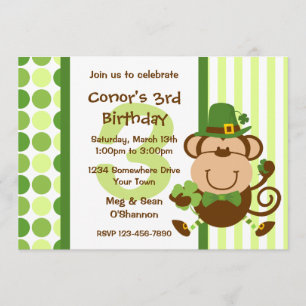 Invitation irlandaise chanceuse d'anniversaire de