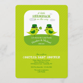 Invitation irlandaise de douche d'inséparables