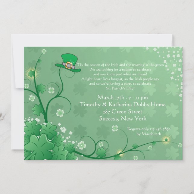 Invitation irlandaise de jardin (Devant)