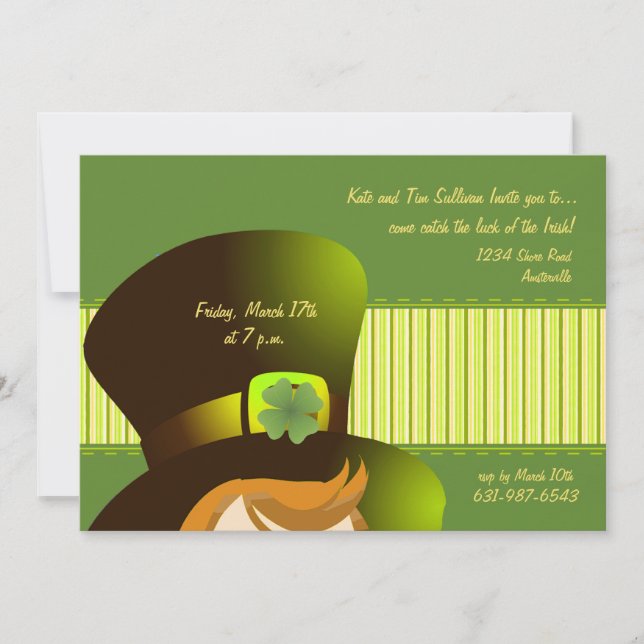 Invitation irlandaise de partie de casquette (Devant)