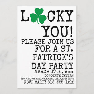 Invitation irlandaise de partie de shamrock de
