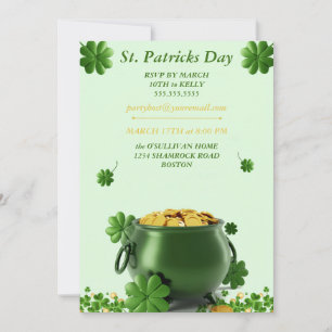 invitation irlandaise du jour st patrick avec pot