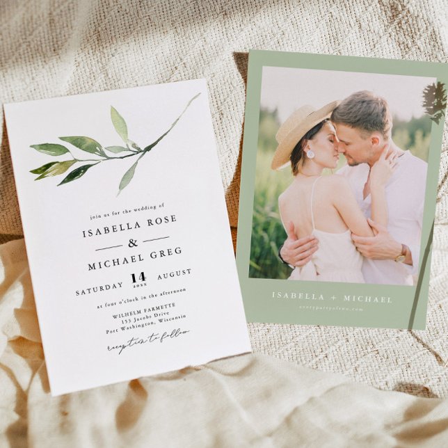 Invitation ISABELLA Classic Élégant minimal Mariage de verdur (Créateur téléchargé)