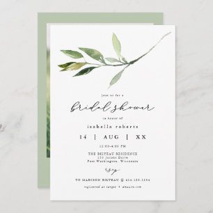 Invitation ISABELLA Élégante Fête des mariées de verdure mini