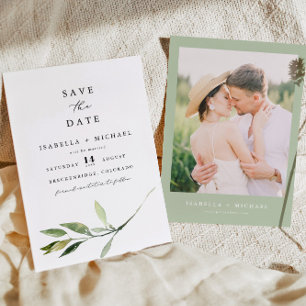 Invitation ISABELLA Elégante verdure minimale Enregistrer la