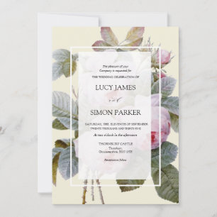 Invitation Isabella II, Élégante Rose Vintage française