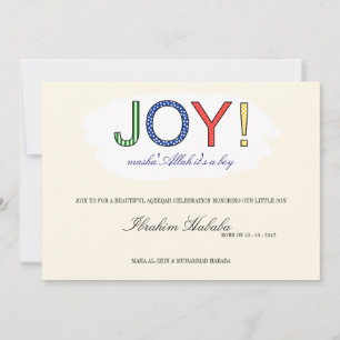 Invitation Islam Mashallah Le petit garçon islamique vintage