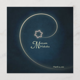 Invitation Islam Naissance islamique bébé étoile de nuit Aqiq